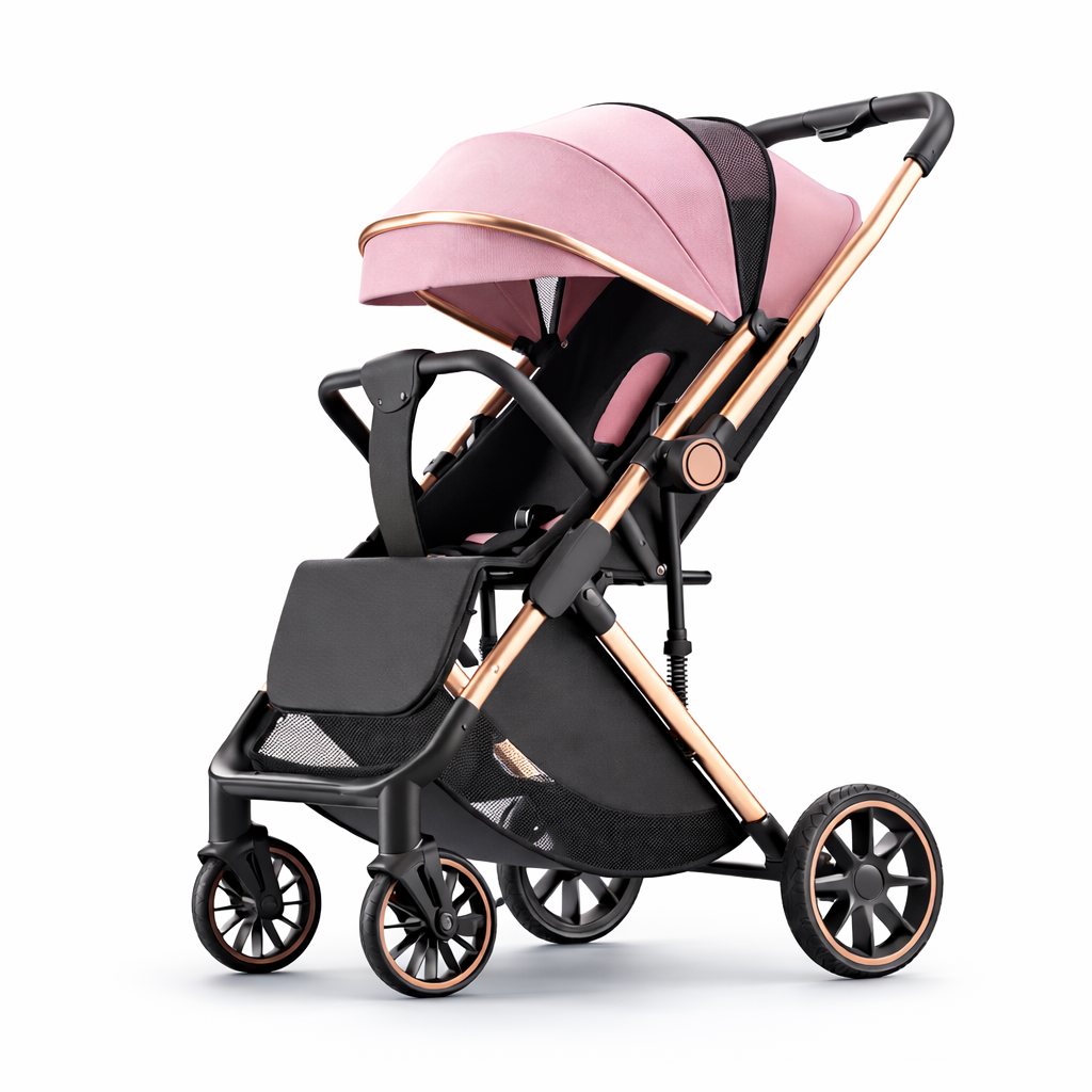 Poussette Bébé Siège Inclinable 3 positions - Confort et Transport facile Rose